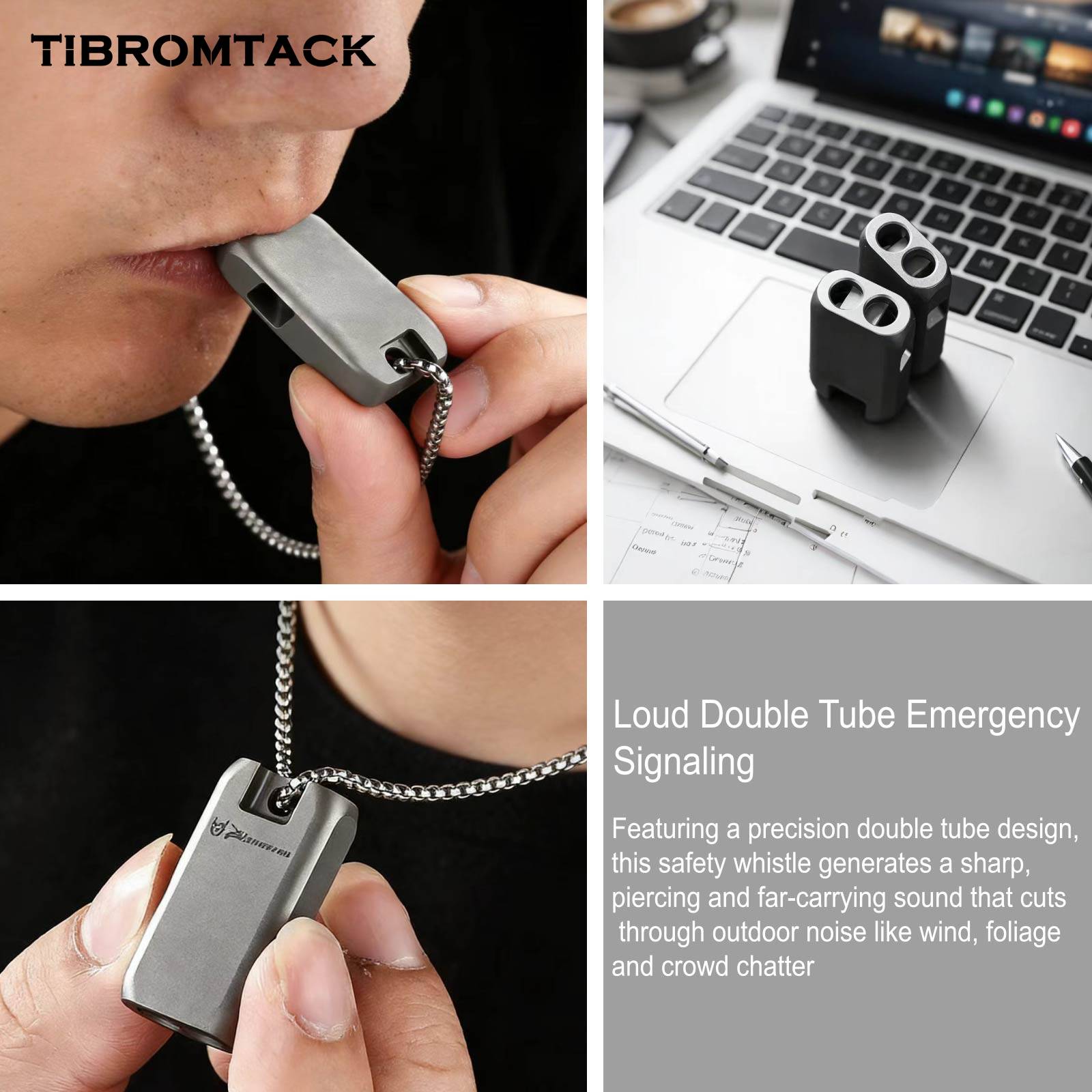 Emergency Whistle Loud - Silbato de Emergencia de Doble Tubo