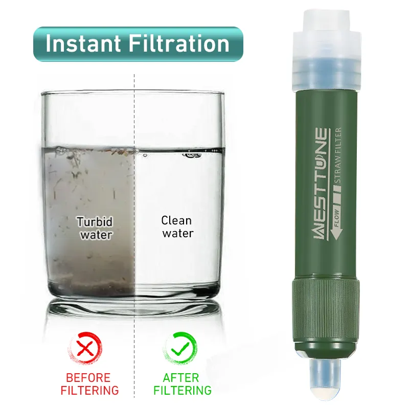 Juego de pajita de filtro para - Water Purification Straw reseña y precio