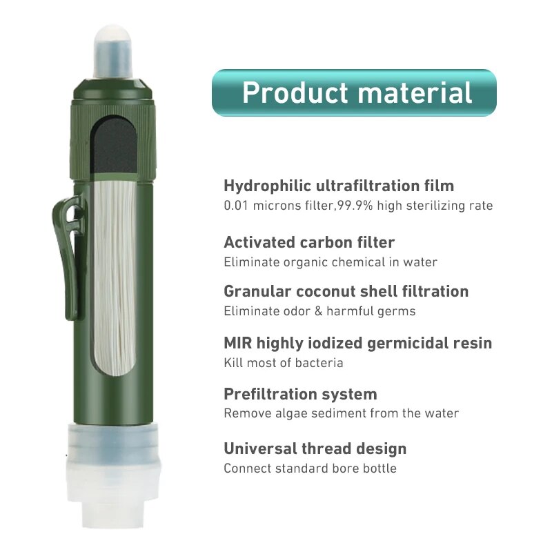 Juego de pajita de filtro para - Water Purification Straw reseña y precio